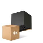 Lot 4x D'Lite LED Applique Murale Elingen Aluminium Noir 2.9W 170lm - 830 Blanc Chaud | IP65 - À Piles - Détecteur De Lumière