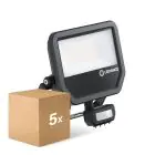 Lot 5x Ledvance Projecteur LED Aluminium Noir 41W 6000lm 100D - 840  | IP65 - Détecteur de Mouvement et de Lumière - Symétrique